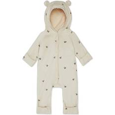 Beige Jumpsuits Barnkläder Konges Sløjd New Born Onesie with Hood - Cherry (KS2601)