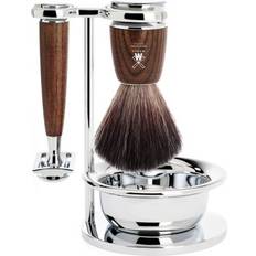 Svarta Rakset Mühle RYTMO Safety Razor Black Fibre Steamed Ash with Bowl