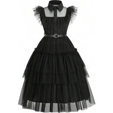 Shein Young Girls' Princess Dress Witch Vampire Cosplay Costume, Suitable For Festivals, Cosplay, Makeup Dance Party, Stage Performance, Catwalk Show, Cospl