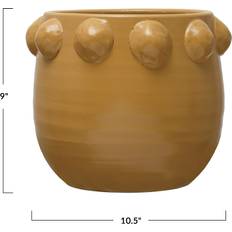 Pots, Plants & Cultivation Storied Home 10.5" Matte Dijon Terracotta Planter with Raised Dots