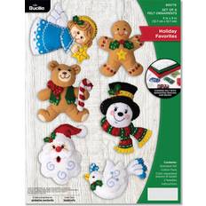 Brown DIY Bucilla Bucilla felt ornaments applique kit set of 6-holiday favorites 89577e