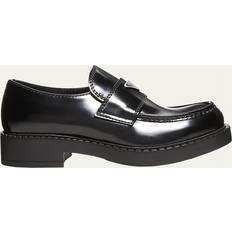 Prada Men's Triangle Logo Leather Loafers Black UK12.5D US