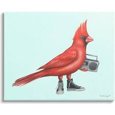 Wall Decor Stupell Industries Cardinal Bird Black Retro Boombox Graphic Art Gallery Wrapped Wall Decor