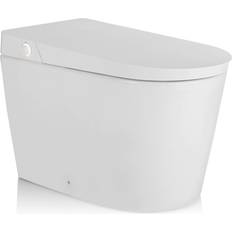 Bidet with warm water Alpha Bidet UXT Pearl 1.28 GPF Elongated Smart Toilet With Next Gen Bidet Tech in White, Auto Open, Auto Flush, Endless Warm Water