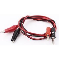 Unique Bargains Multimeter Alligator Test Lead Clip to 4mm Banana Plug Probe Cable Black Red 1M