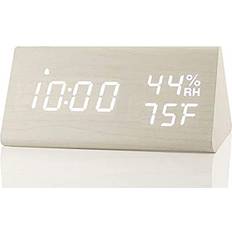 Alarm Clocks Digital Jall alarm clock, with wooden electronic led time display, 3 alarm se