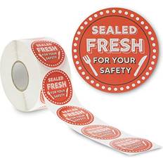 Red Label Printers & Label Makers Stockroom Plus 1000-Pieces of Tamper Evident Labels Roll Fresh