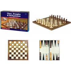 TOBAR Three in One Games Board Chess, Draughts, Backgammon