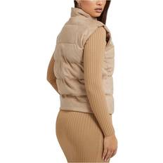 Beige - Femme Gilets Guess Doudoune Suède Femme Jole - Beige