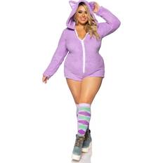 Purple Fancy Dresses Leg Avenue Women's Plus Sexy Purple Cuddle Cat Fancy Dress Costume Purple/White 3X/4X