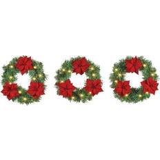 Wall Decor Collections Etc Etc Solar Lighted Poinsettia Wreaths Wall Decor