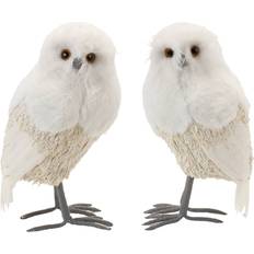 Fibre Figurines Melrose Winter Owl Tabletop Christmas White Figurine 31.8cm 2pcs