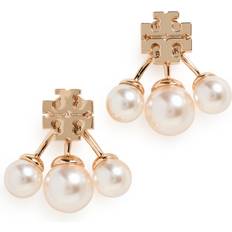 Tory Burch Earrings Tory Burch Kira Front-Back Gold-Plated Pearl Earrings