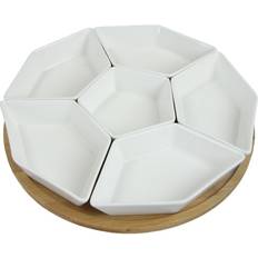 Bamboo Serving Bowls Elama Signature Modern Lazy Susan Serving Bowl