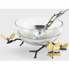 Michael Aram Butterfly Ginkgo Glass Nut Dish with Spoon Ensaladera