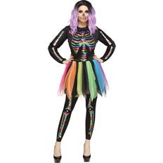 Costumes Fun World Women's rainbow foil skeleton costume