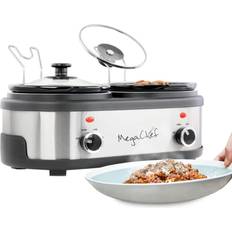 Food Cookers MegaChef Dual 1.5 qt. Crock Buffet