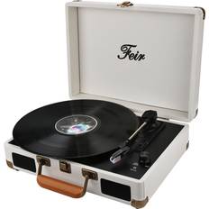 Vinyl record player bluetooth with speakers 3 speed portable turntable suitcase