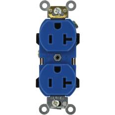 Blue Wall Outlets Leviton 5352-BU 20A, 125V, Duplex Receptacle, Blue Pkg Qty 10