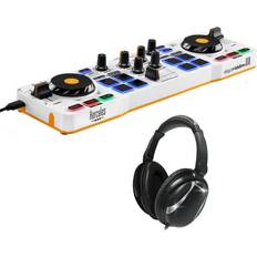 Hercules Hercules DJControl Mix DJ Software Controller with Algoriddim Djay App Bundle with Professional Closed Back Over-Ear Headphones