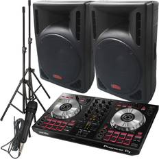 DJ System Serato DDJ Controller w/Serato DJ Lite Software 2400 Watts of Powered DJ Speakers w/Stands and Mic