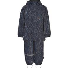 PFC-fri vandafvisning Regnsæt Børnetøj Mikk-Line PU Rainwear with Glitter - Blue Nights (3341)