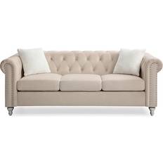 Glory Furniture Raisa Beige Sofa 83" 3 Seater