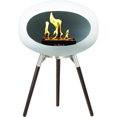 Chimeneas Le Feu White Ground Low Bioethanol Tripod Fireplace Bioethanol Fire, Oak Smoked