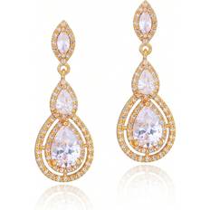 Shein Pair Daily Wear CZ Women Wedding Earrings with Water Drop AAA Cubic Zirconia Party Earings Jewelry