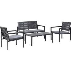 OutSunny 84B-642V70CF Outdoor Lounge Set, 1 Table incl. 2 Chairs & 1 Sofas
