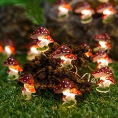 Plastic String Lights Shein 1pc 20pcs Mushroom String Light 20 Lamps