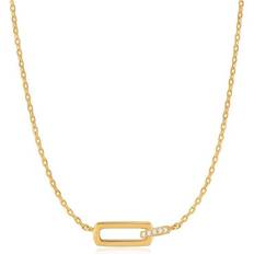 Ania Haie Glam Interlock Necklace - Gold/Transparent