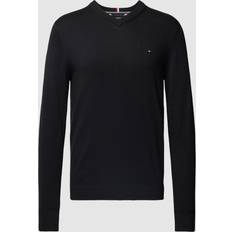 Tommy Hilfiger Herr Pima Org Ctn Cashmere V-hals tröja, Svart