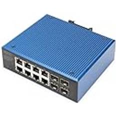 Digitus Industrial 8+4-Port Gigabit Ethernet PoE Switch 8 x GE RJ45 + 2 SFP+ Port + PoE