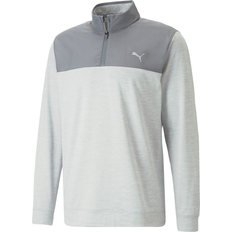 Golf - Grey Jumpers Puma Cloudspun Colourblock Zip Neck Sweater