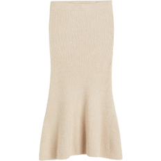 H&M Rib Knit Mermaid Skirt - Light Beige