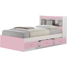 Built-in Storages - Twin Bed Frames Hodedah HIBT60 PINK