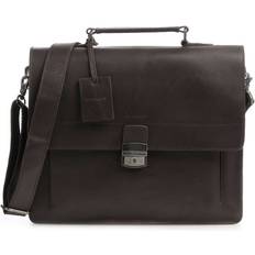 Detachable Shoulder Strap - Leather Computer Bags Burkely Vintage Scott Briefcase-Brown