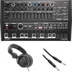Arturia MiniBrute 2S Special Edition Noir Semi-modular Analog Sequencing Synthesizer Bundle with Polsen HPC-A30-MK2 Studio Monitor Headphones and