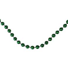 Northlight 15' 0.25" Shiny Metallic Emerald Beaded Artificial Christmas Garland Decoration