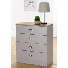 Lloyd Pascal Oak Effect 4 Chest of Drawer