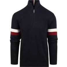 Tommy Hilfiger Global Stripe Half-Zip Mock Neck Jumper - Blue