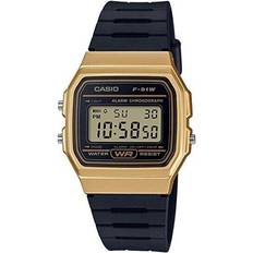 Ure med alarm Casio f-91wm-9a vintage series digital black resin alarm stopwatch light