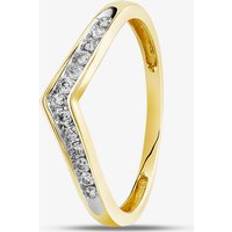 Pure Brilliance 9ct yellow gold 0.12ct diamond wishbone half eternity ring thr14730