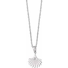 Daisy Palm Fan Sterling Silver Necklace WN03_SLV