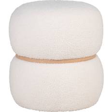 Puf House Nordic Pouf En Bouclé Bianco Milford 38 x 41 cm Puf