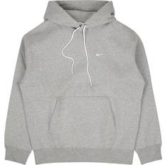 Klær NIKE Solo Swoosh Fleece Pullover Men's - Dark Grey Heather/White