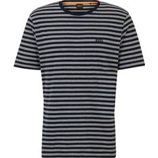 HUGO BOSS Orange Överdelar HUGO BOSS TalesStripe Relaxed-Fit T-shirt av ren bomull med tvärgående ränder, vit100