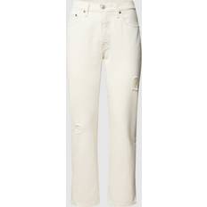 Beige - Donna Jeans Levi's 501 Crop Z7309 White Destructed Female