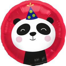 Rød Dyre- & Figurballoner Folat Birthday Panda Folieballon